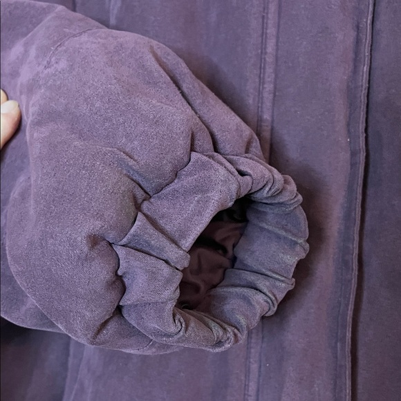 Worthington Plum Fox Fur Trim Hooded Winter Puffer Jacket - Size Medium - Picture 12 of 16